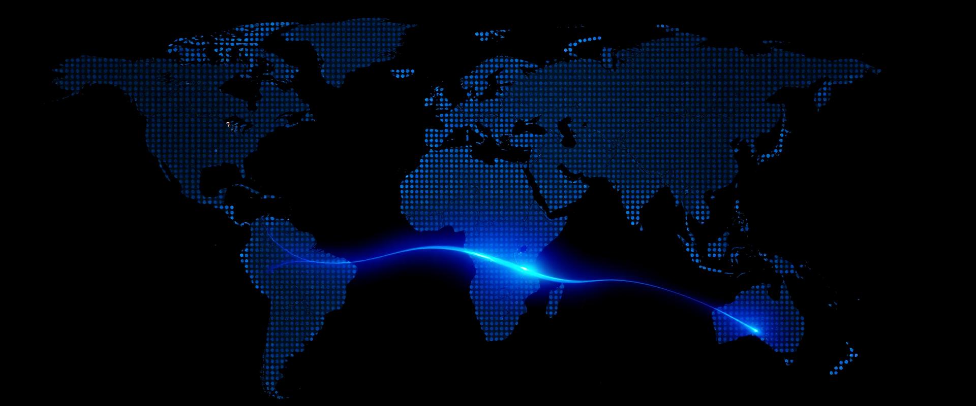 Mapa conectando Europa e Brasil